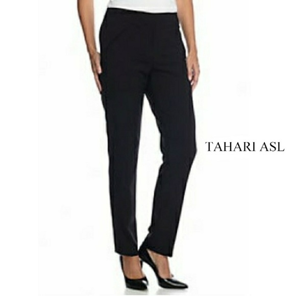 Tahari Pants - TAHARI ASL CLASSICS BLACK POLYESTER PANTS